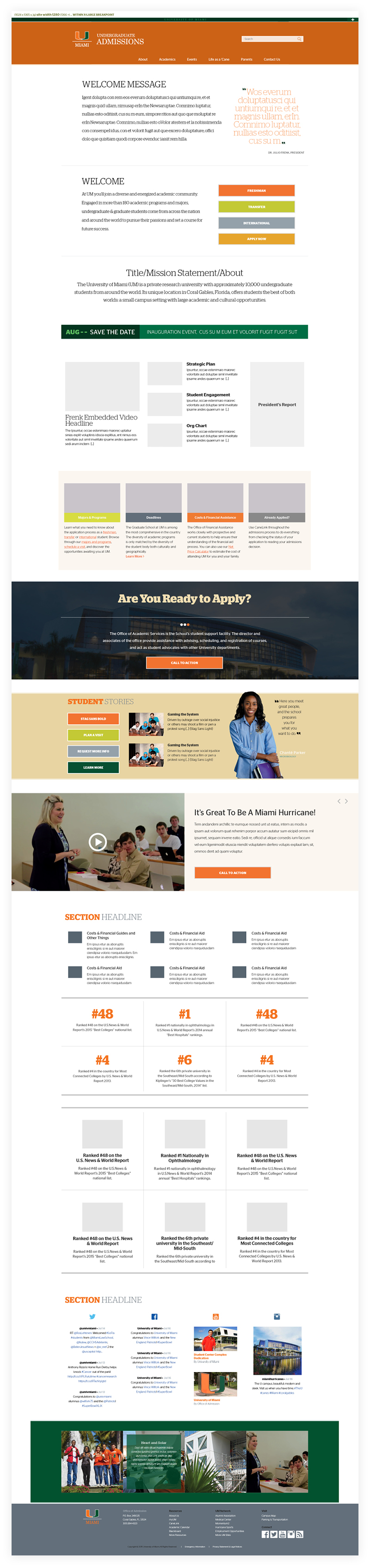 University of Miami Rebranding Global Components Desktop View