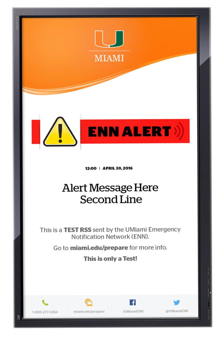 University of Miami Campus Directory ENN Alert Vertical View