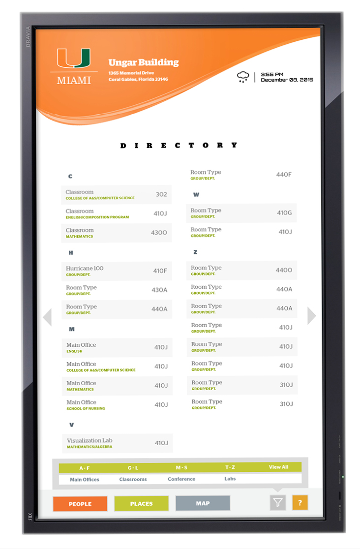 University of Miami Campus Directory People Group Search Vertical View